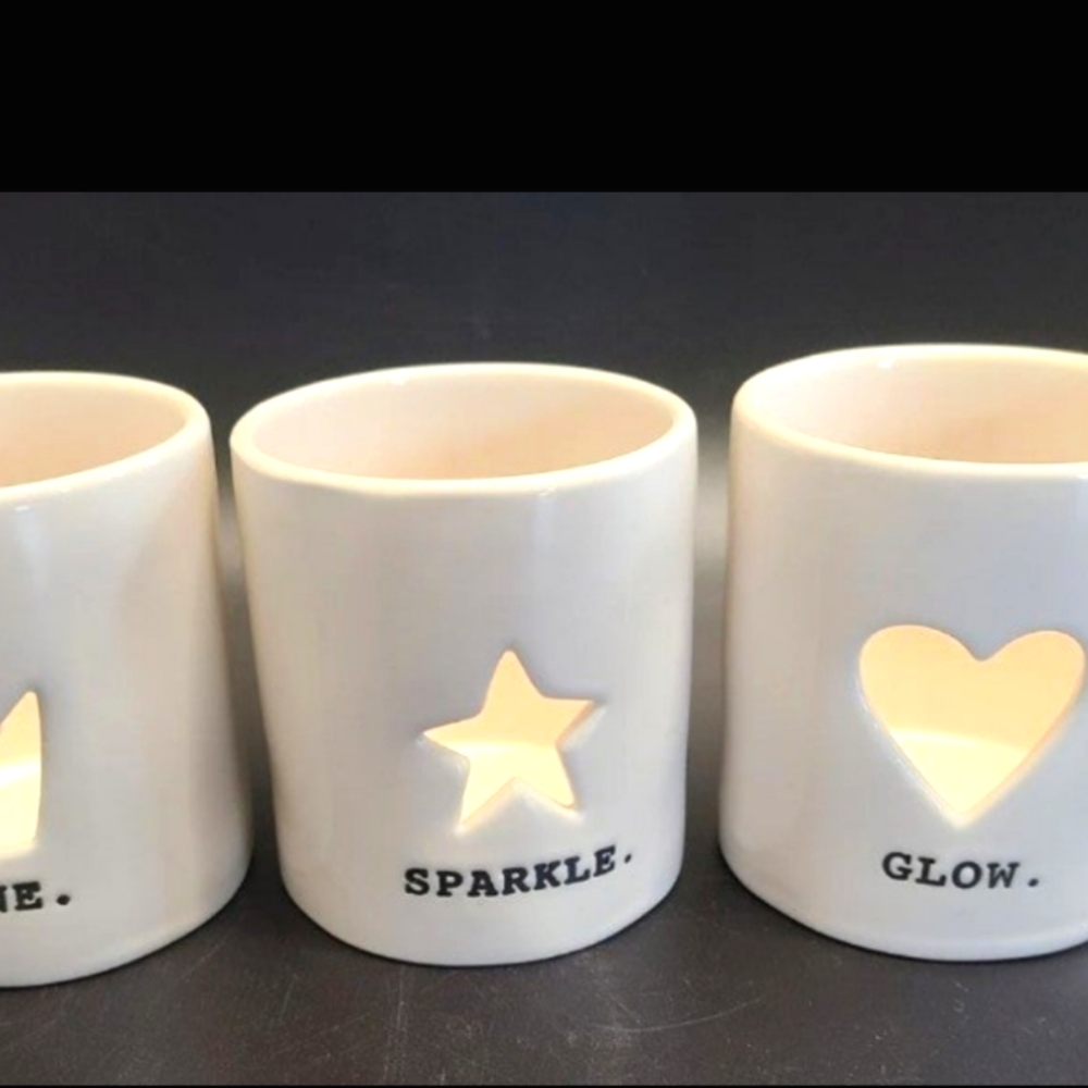 Rae Dunn votive cup set with votives